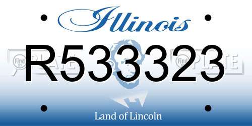 R533323 Illinois License Plate