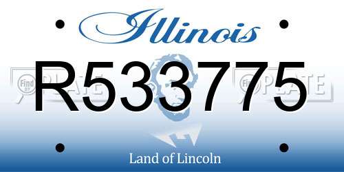 R533775 Illinois License Plate