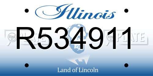 R534911 Illinois License Plate
