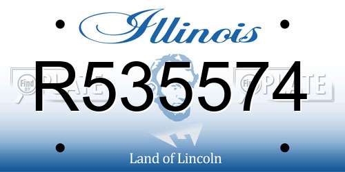 R535574 Illinois License Plate