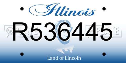 R536445 Illinois License Plate