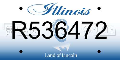 R536472 Illinois License Plate