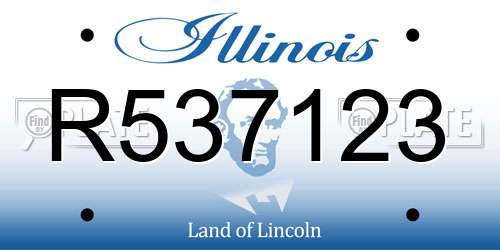 R537123 Illinois License Plate