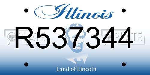 R537344 Illinois License Plate