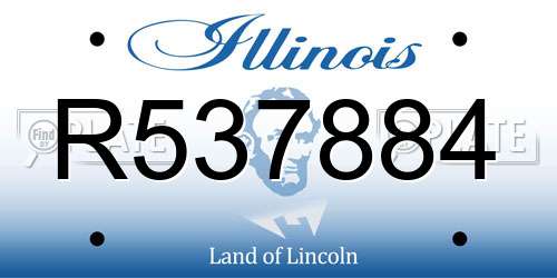 R537884 Illinois License Plate