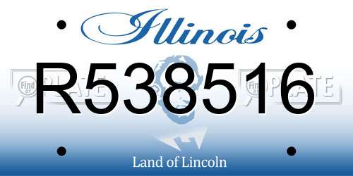 R538516 Illinois License Plate
