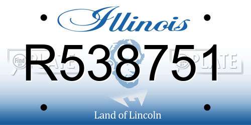 R538751 Illinois License Plate