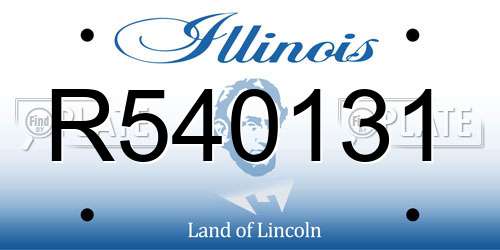 R540131 Illinois License Plate