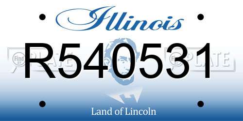 R540531 Illinois License Plate