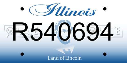 R540694 Illinois License Plate