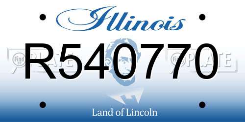 R540770 Illinois License Plate