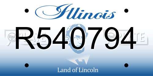 R540794 Illinois License Plate