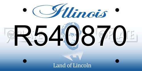 R540870 Illinois License Plate