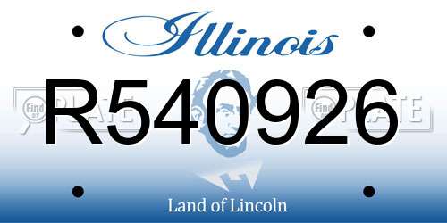 R540926 Illinois License Plate
