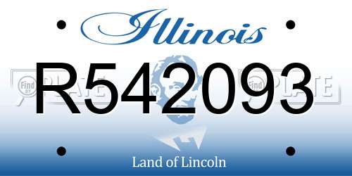 R542093 Illinois License Plate