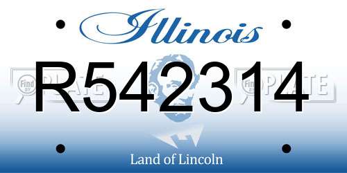 R542314 Illinois License Plate