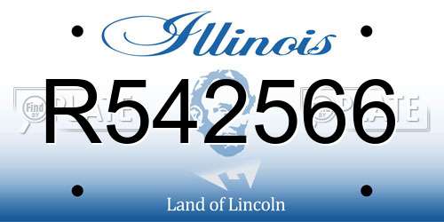 R542566 Illinois License Plate