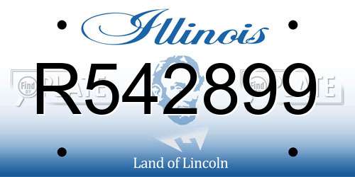 R542899 Illinois License Plate