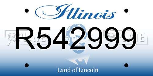 R542999 Illinois License Plate