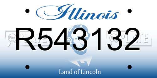 R543132 Illinois License Plate