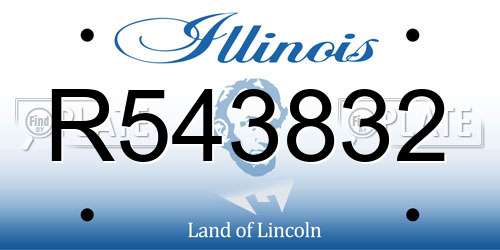 R543832 Illinois License Plate