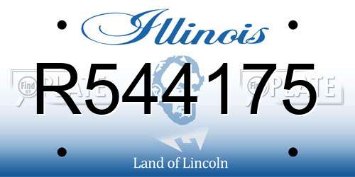 R544175 Illinois License Plate