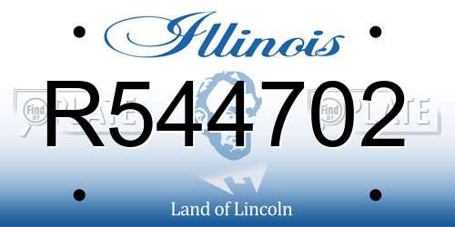 R544702 Illinois License Plate