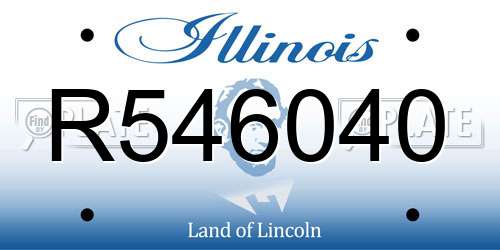 R546040 Illinois License Plate