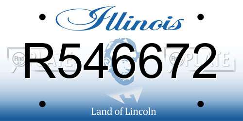 R546672 Illinois License Plate
