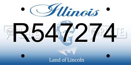 R547274 Illinois License Plate