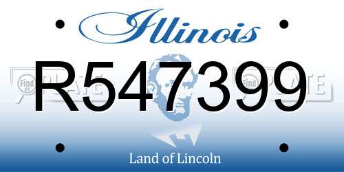 R547399 Illinois License Plate