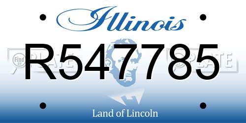 R547785 Illinois License Plate