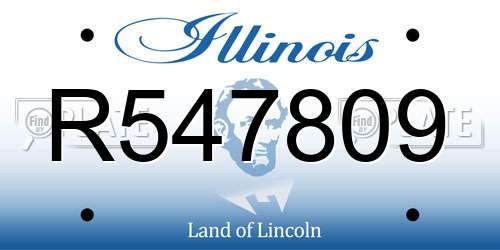 R547809 Illinois License Plate
