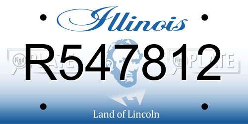 R547812 Illinois License Plate