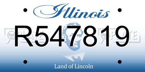 R547819 Illinois License Plate