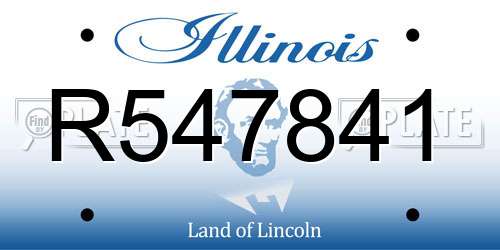 R547841 Illinois License Plate