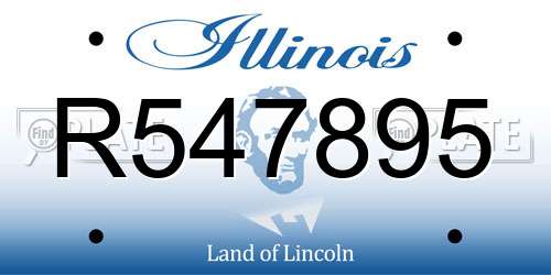 R547895 Illinois License Plate