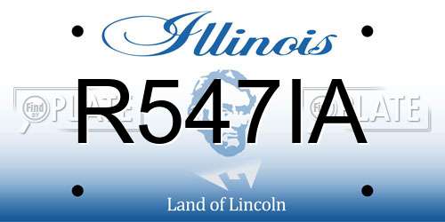 R547IA Illinois License Plate