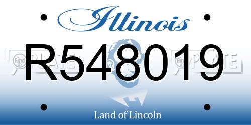 R548019 Illinois License Plate