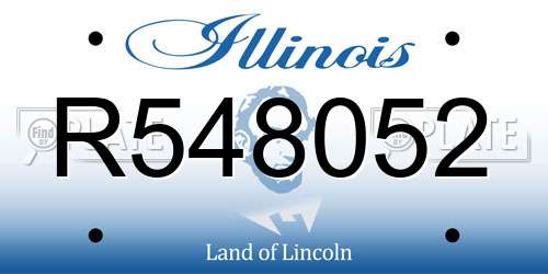 R548052 Illinois License Plate