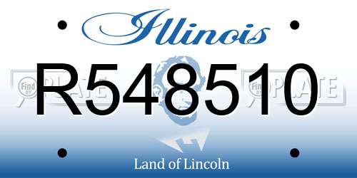 R548510 Illinois License Plate
