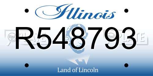 R548793 Illinois License Plate