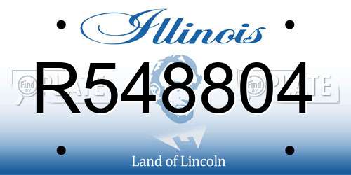 R548804 Illinois License Plate