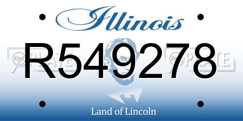 R549278 Illinois License Plate