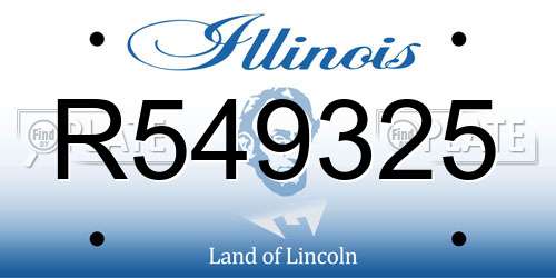 R549325 Illinois License Plate