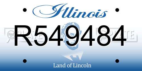 R549484 Illinois License Plate