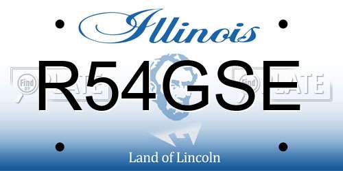 R54GSE Illinois License Plate