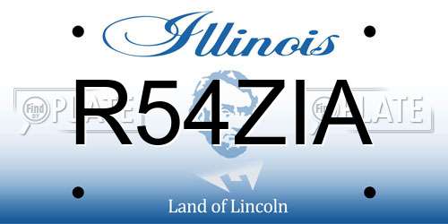 R54ZIA Illinois License Plate