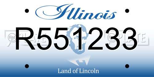 R551233 Illinois License Plate