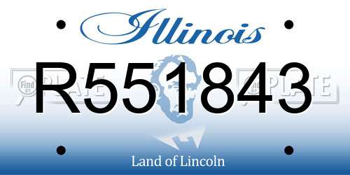 R551843 Illinois License Plate